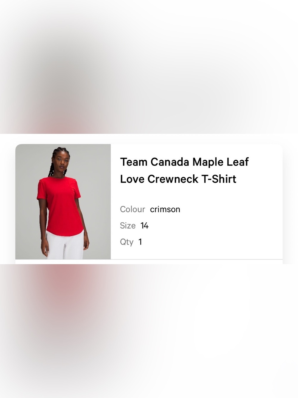 Lululemon Team Canada- Crimson Crewneck SZ 14